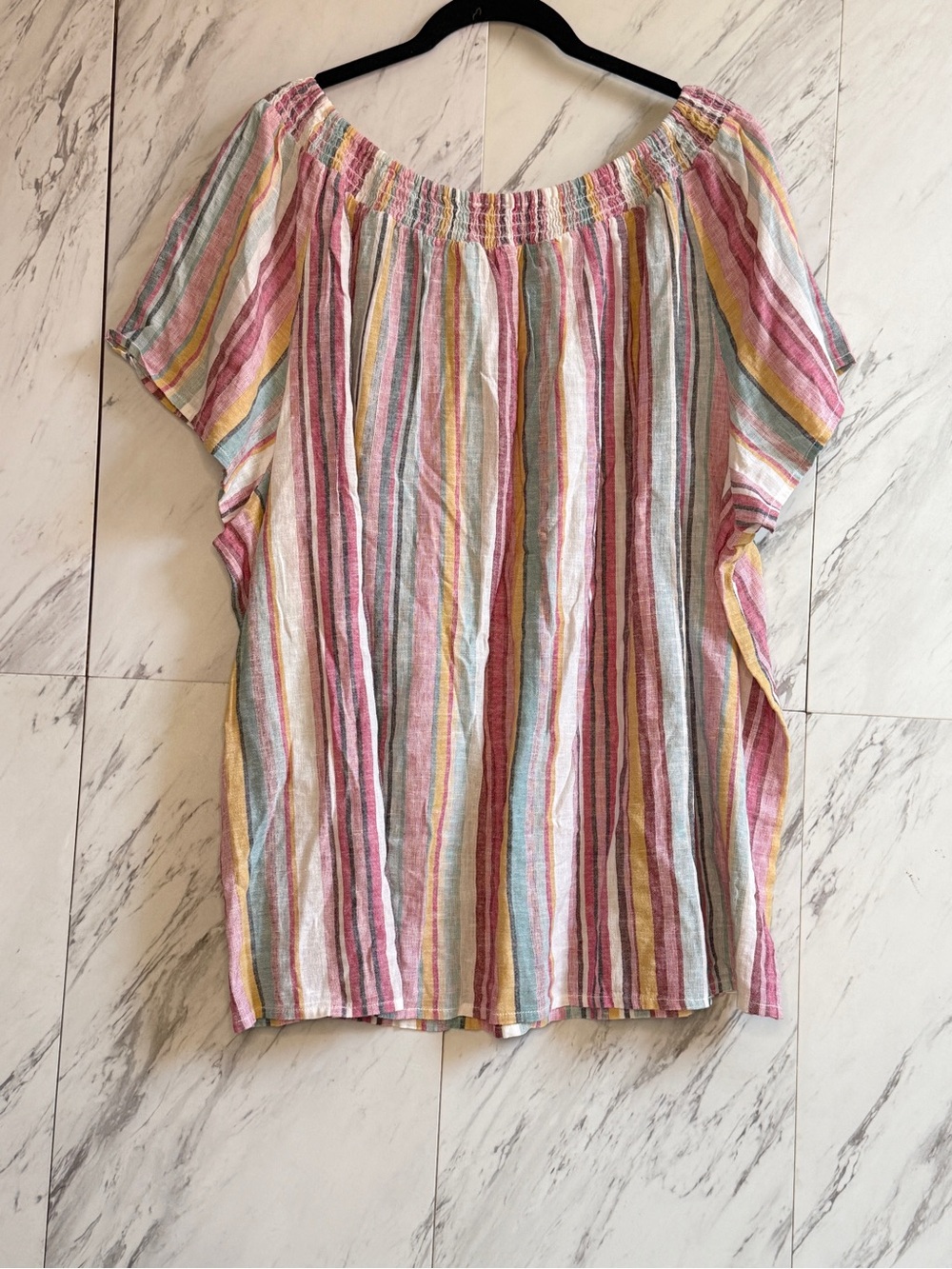 Bundle of 2: St. John's Bay & Beach Lunch Lounge Stripe Blouse Lot Size 3X - Picture 9 of 11